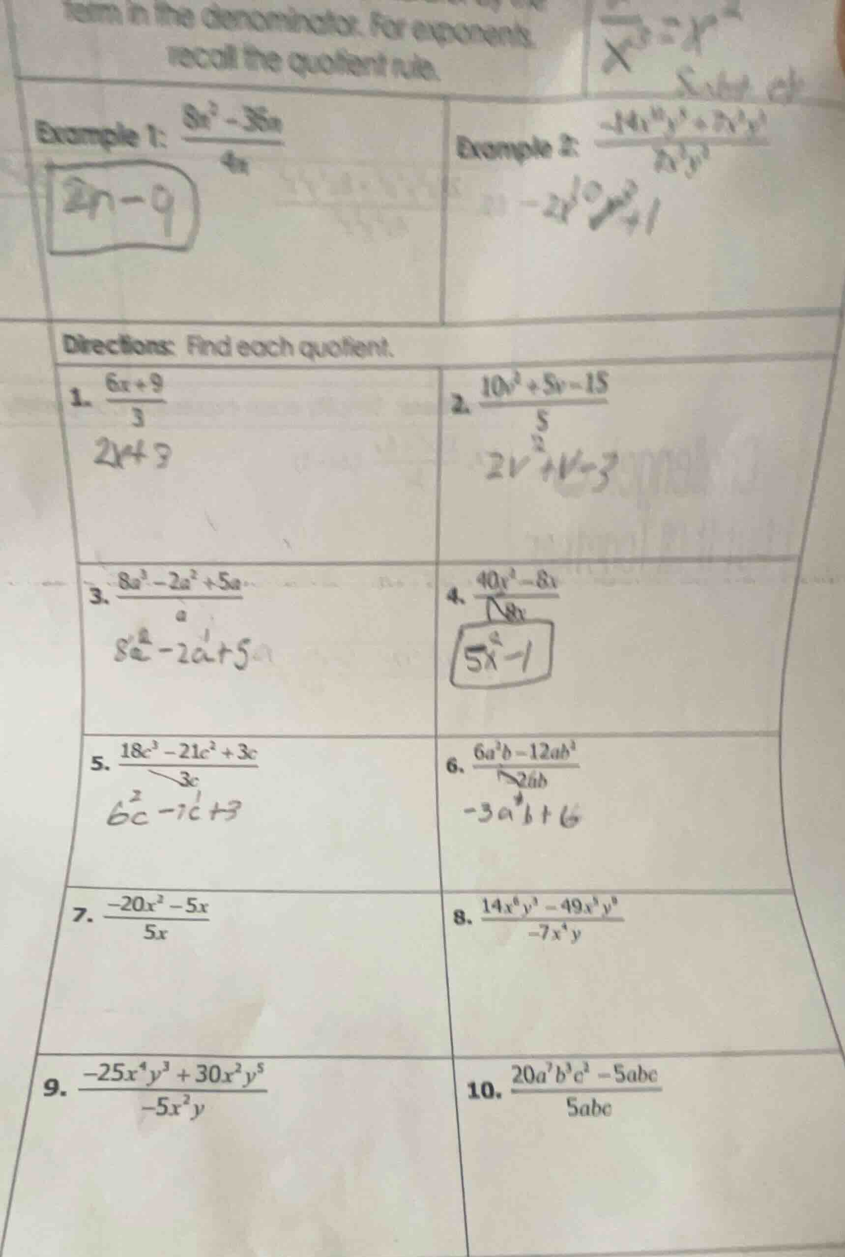 term in the denominator. for exponents, recall the quotient rule. examp…