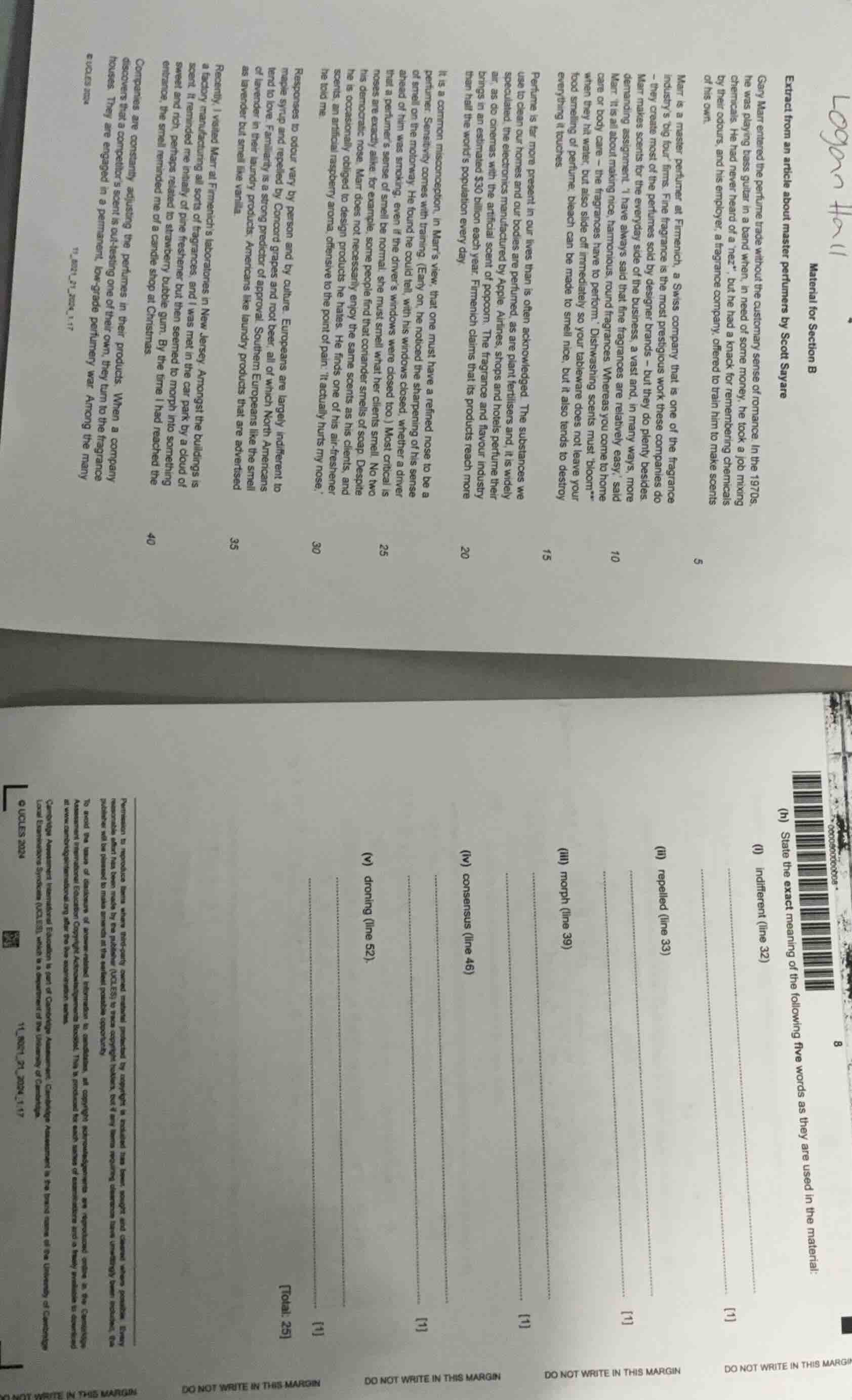 extract from an article about master perfumers by scott suyare gary mar…