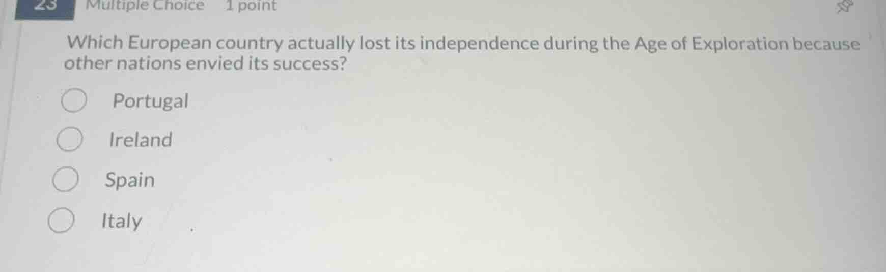 23 multiple choice 1 point which european country actually lost its ind…