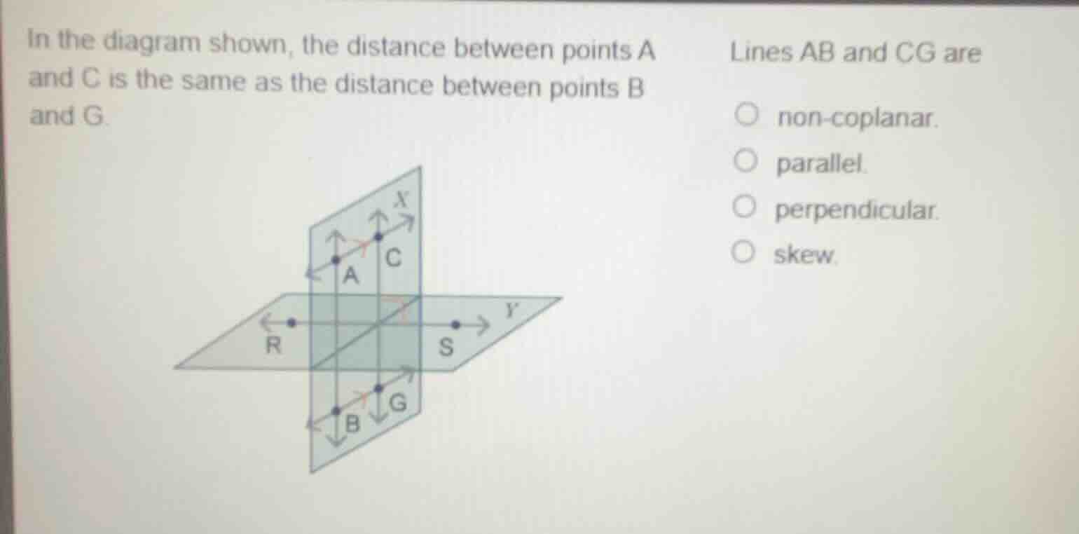 in the diagram shown, the distance between points a and c is the same a…