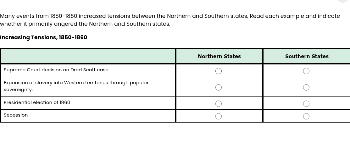 many events from 1850-1860 increased tensions between the northern and …
