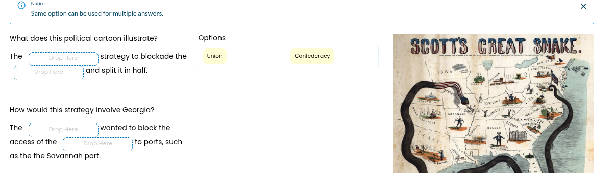 notice same option can be used for multiple answers. what does this pol…