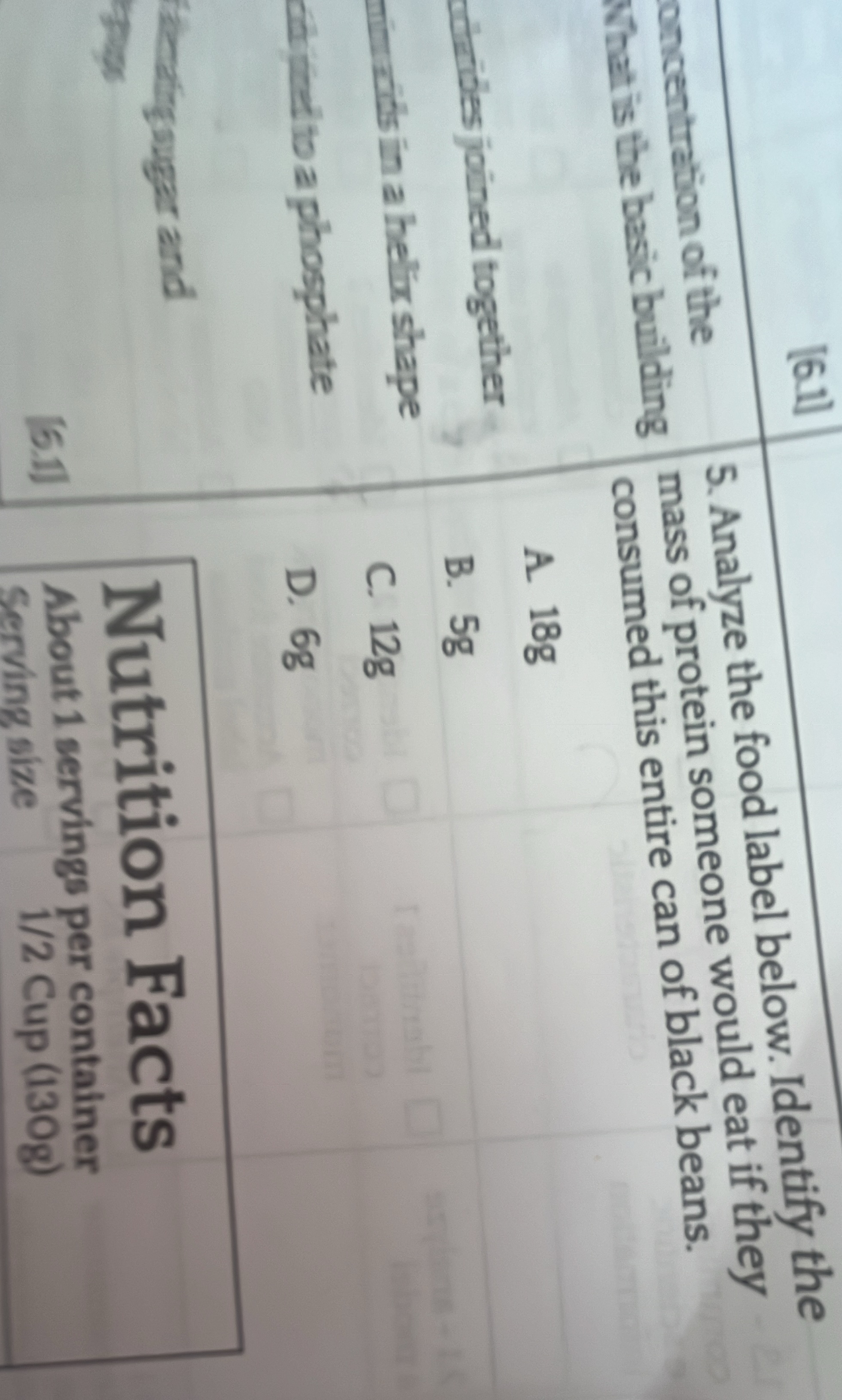 5. analyze the food label below. identify the mass of protein someone w…