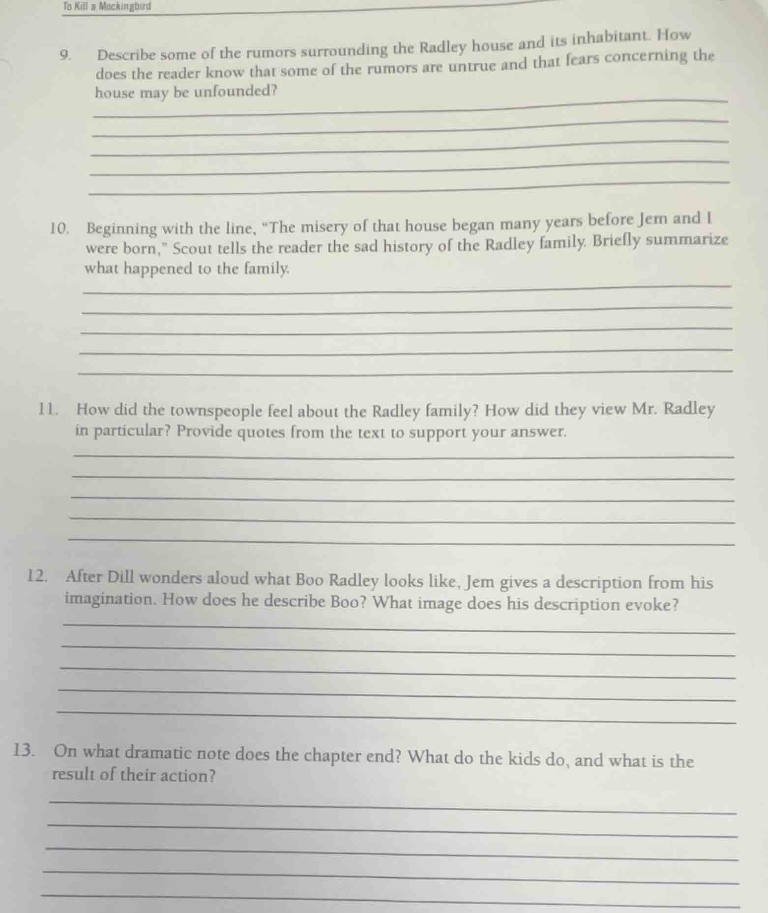 to kill a mockingbird 9. describe some of the rumors surrounding the ra…