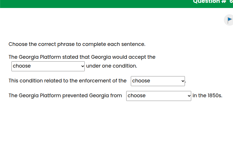choose the correct phrase to complete each sentence. the georgia platfo…