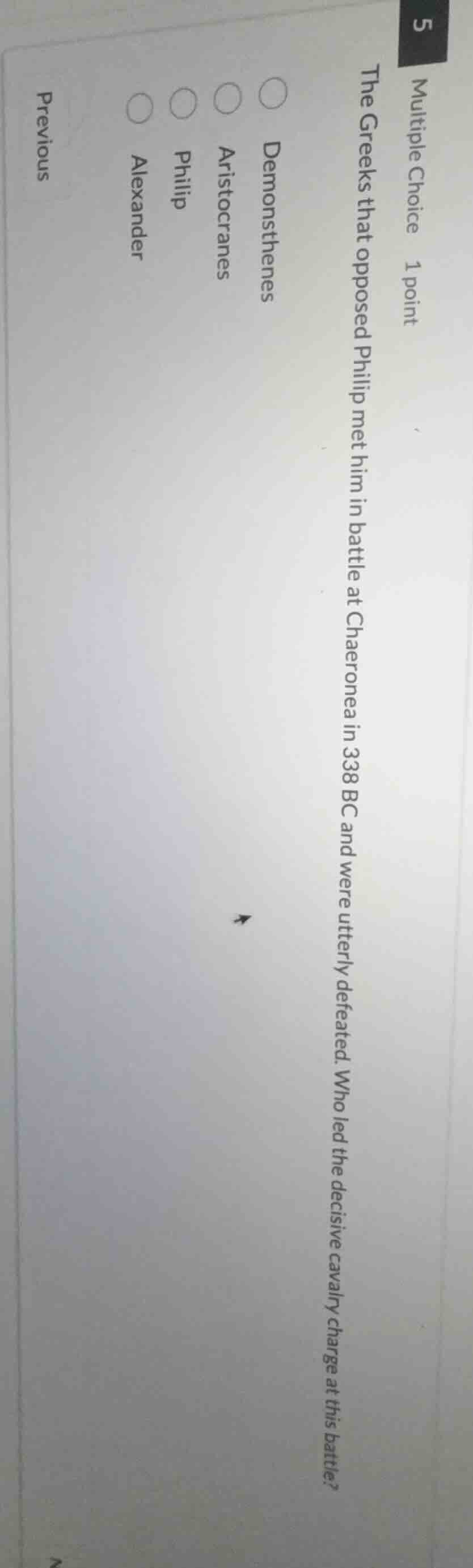 multiple choice 1 point the greeks that opposed philip met him in battl…