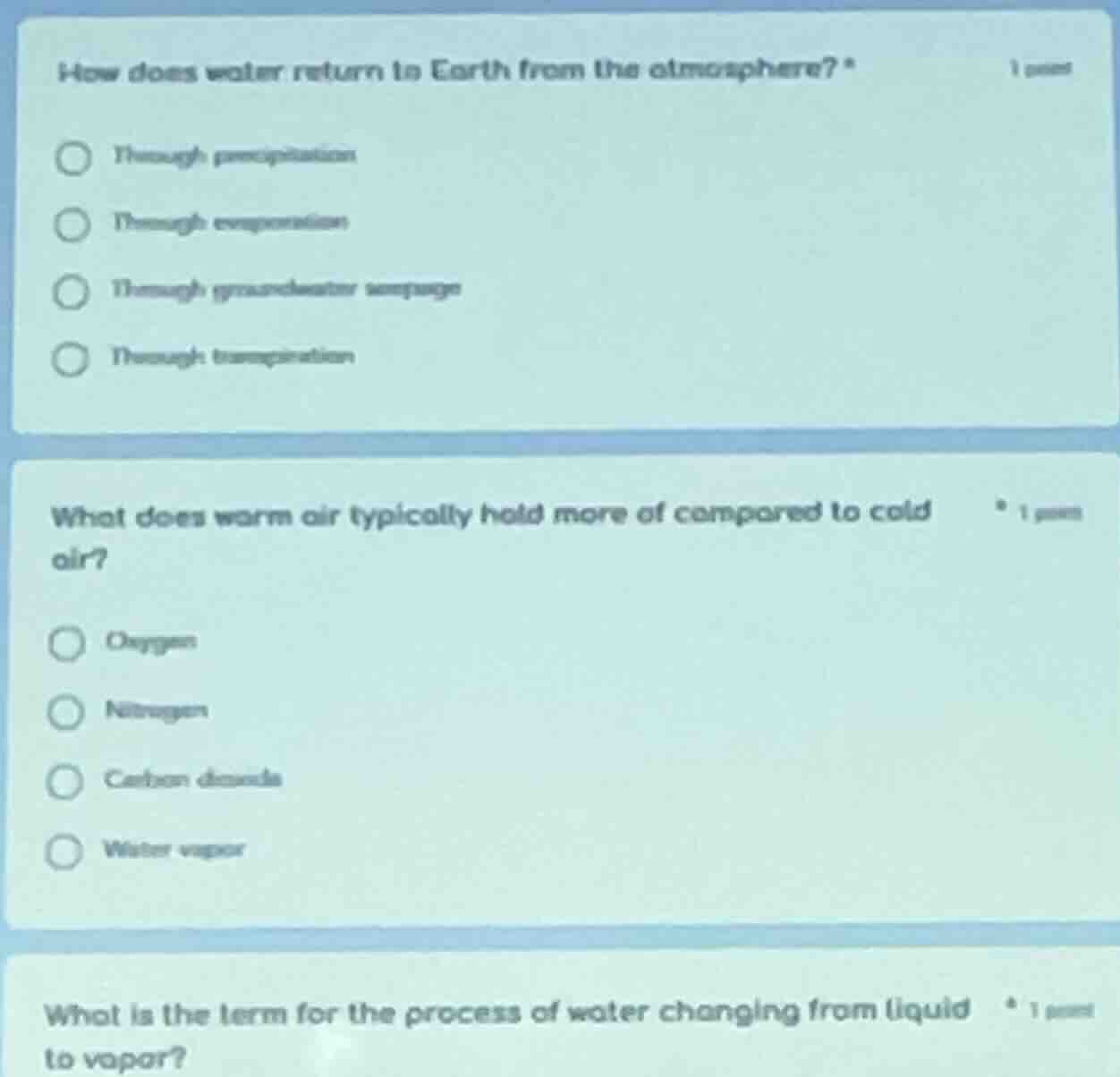 how does water return to earth from the atmosphere? through precipitati…