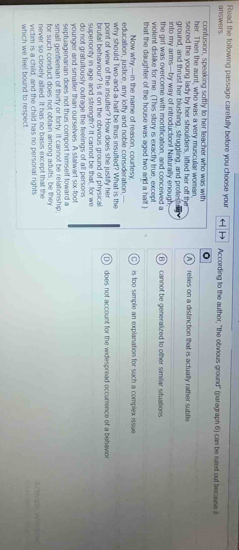 read the following passage carefully before you choose your answers. co…