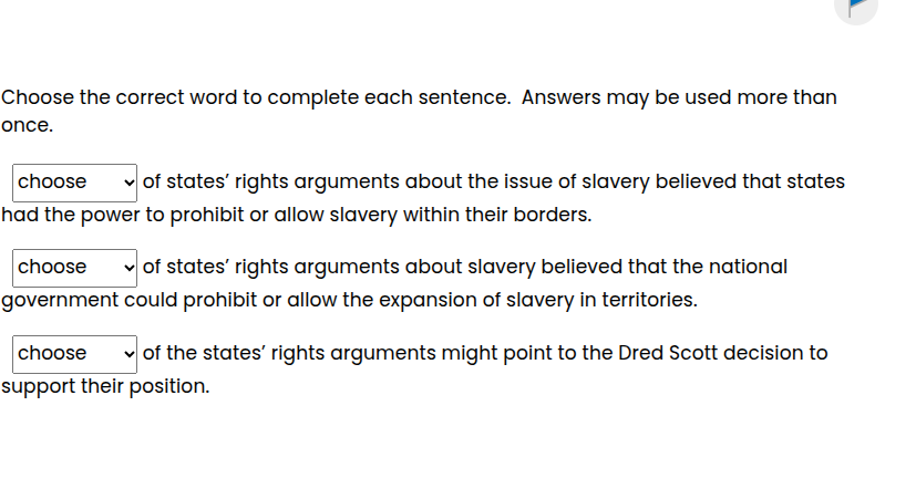 choose the correct word to complete each sentence. answers may be used …