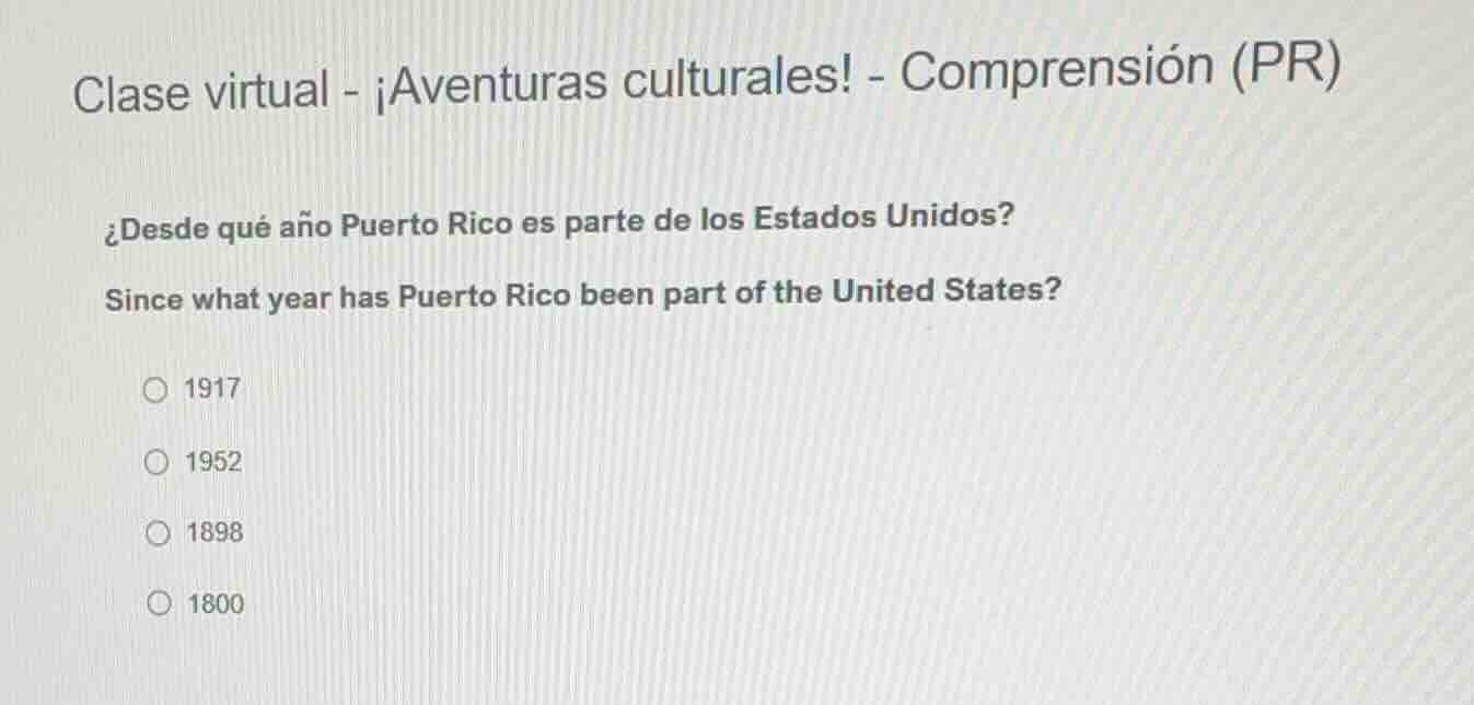 clase virtual - ¡aventuras culturales! - comprensión (pr) ¿desde qué añ…