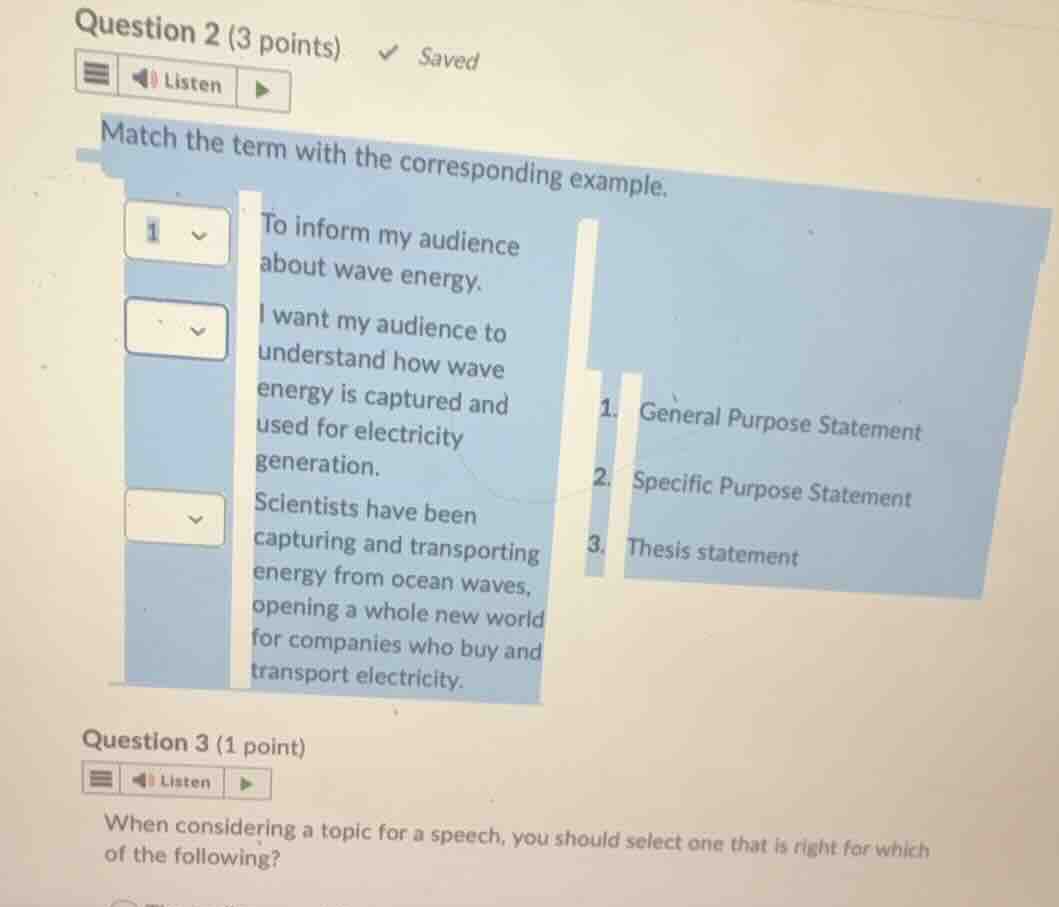 question 2 (3 points) saved match the term with the corresponding examp…