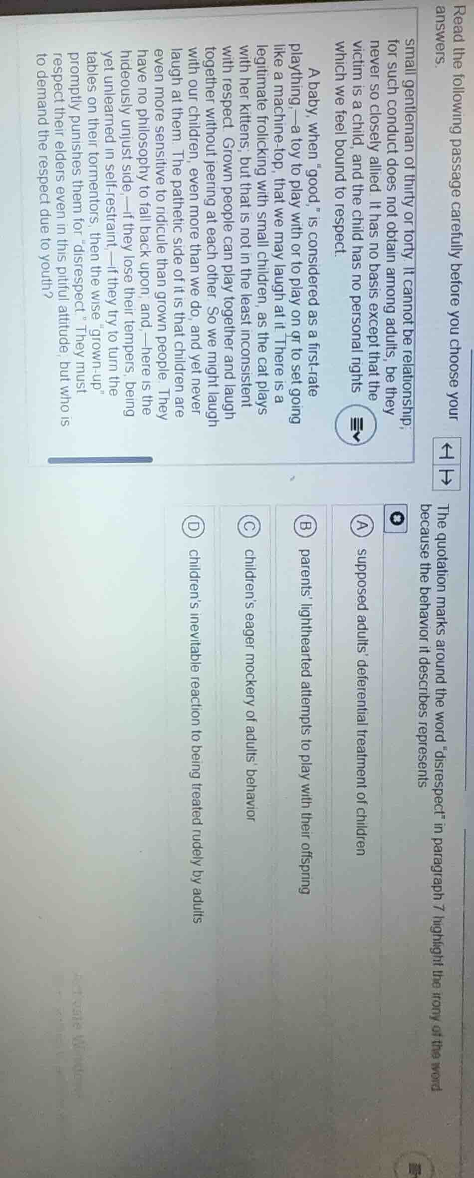 read the following passage carefully before you choose your answers. sm…