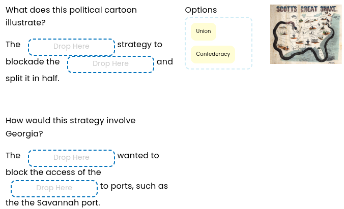 what does this political cartoon illustrate? the drop here strategy to …