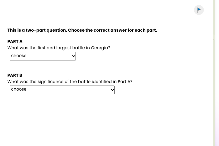 this is a two - part question. choose the correct answer for each part.…