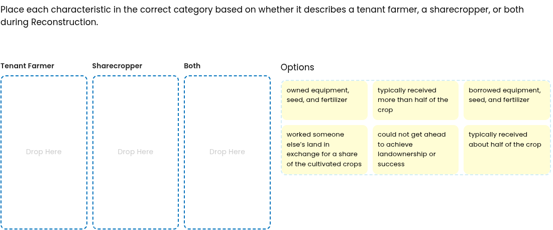 place each characteristic in the correct category based on whether it d…