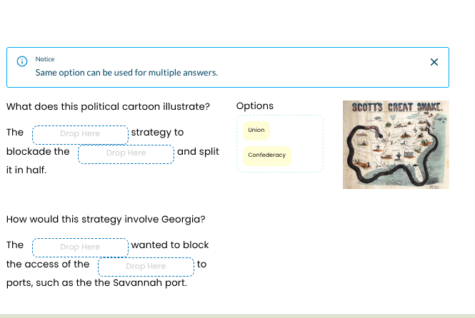 notice same option can be used for multiple answers. what does this pol…