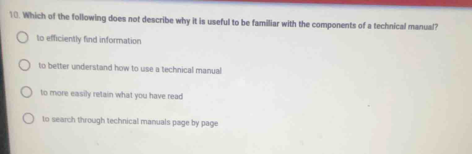 10. which of the following does not describe why it is useful to be fam…