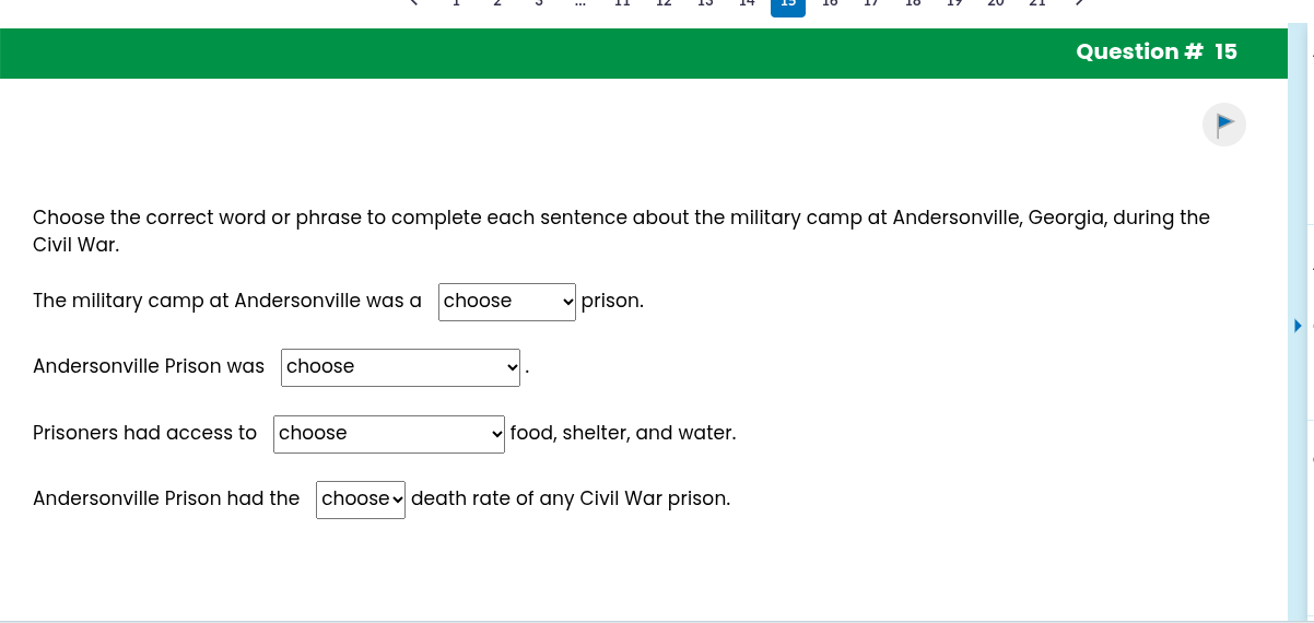 choose the correct word or phrase to complete each sentence about the m…