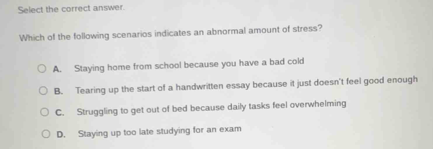 select the correct answer. which of the following scenarios indicates a…