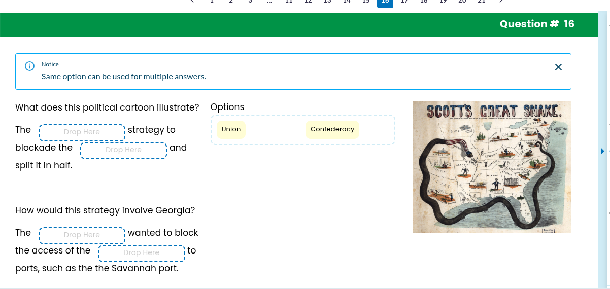 notice same option can be used for multiple answers. what does this pol…
