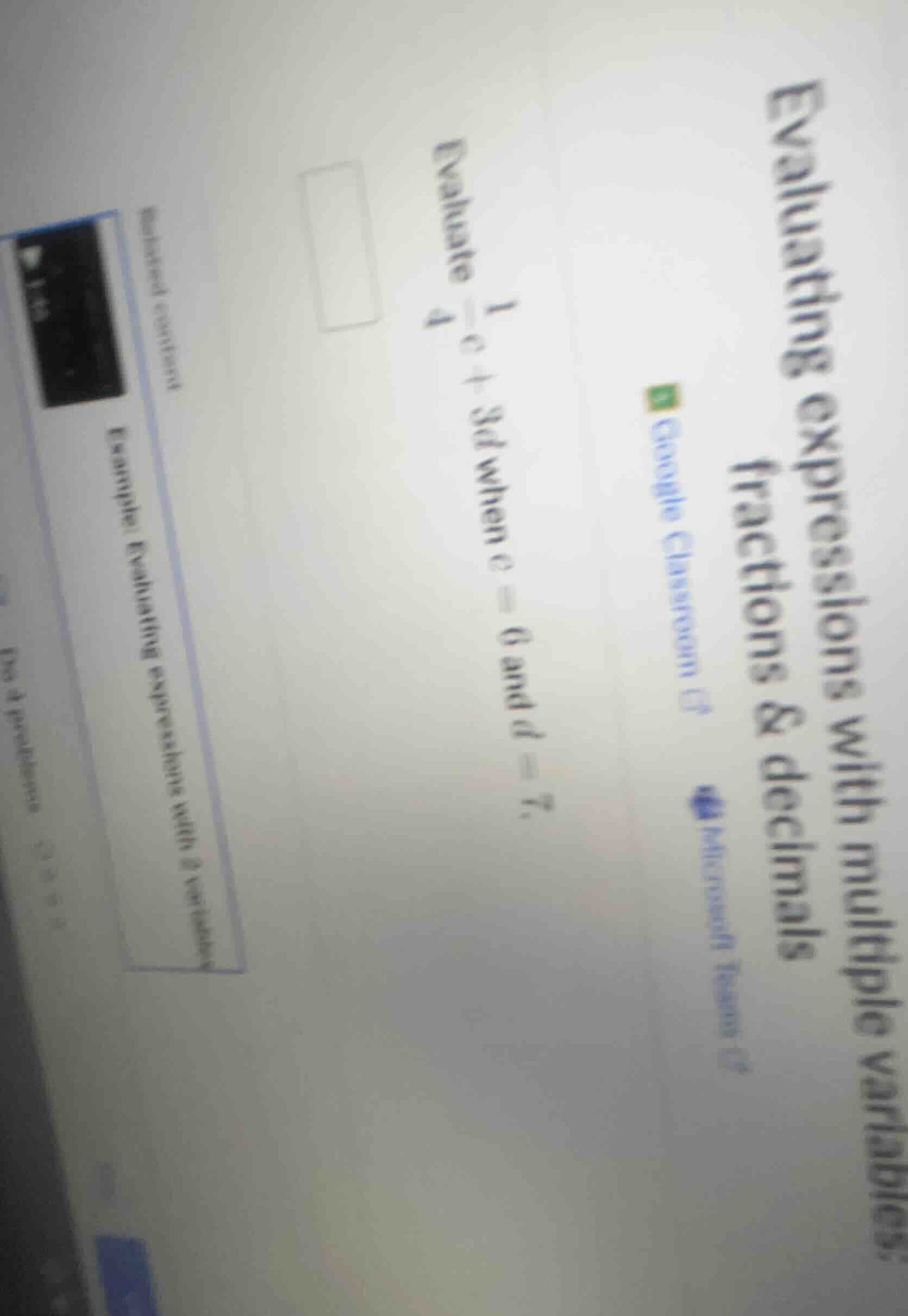 evaluating expressions with multiple variables: fractions & decimals ev…