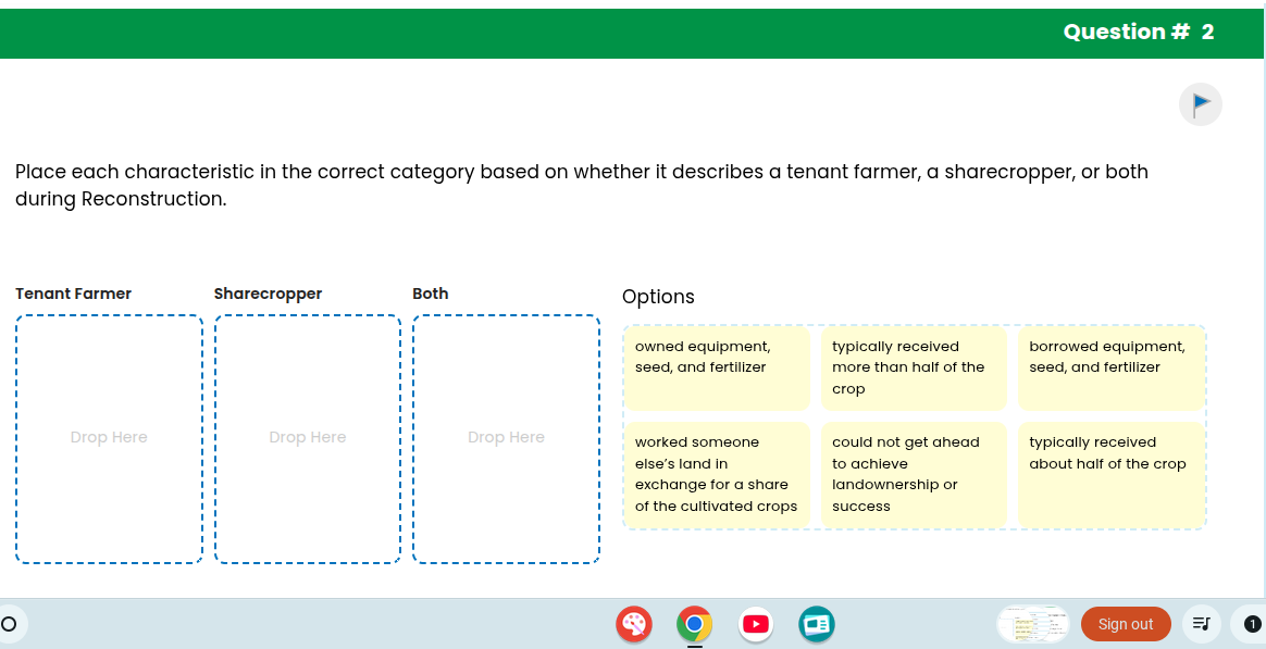 place each characteristic in the correct category based on whether it d…