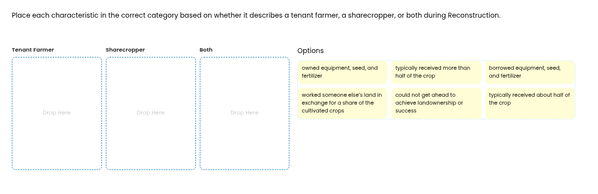 place each characteristic in the correct category based on whether it d…