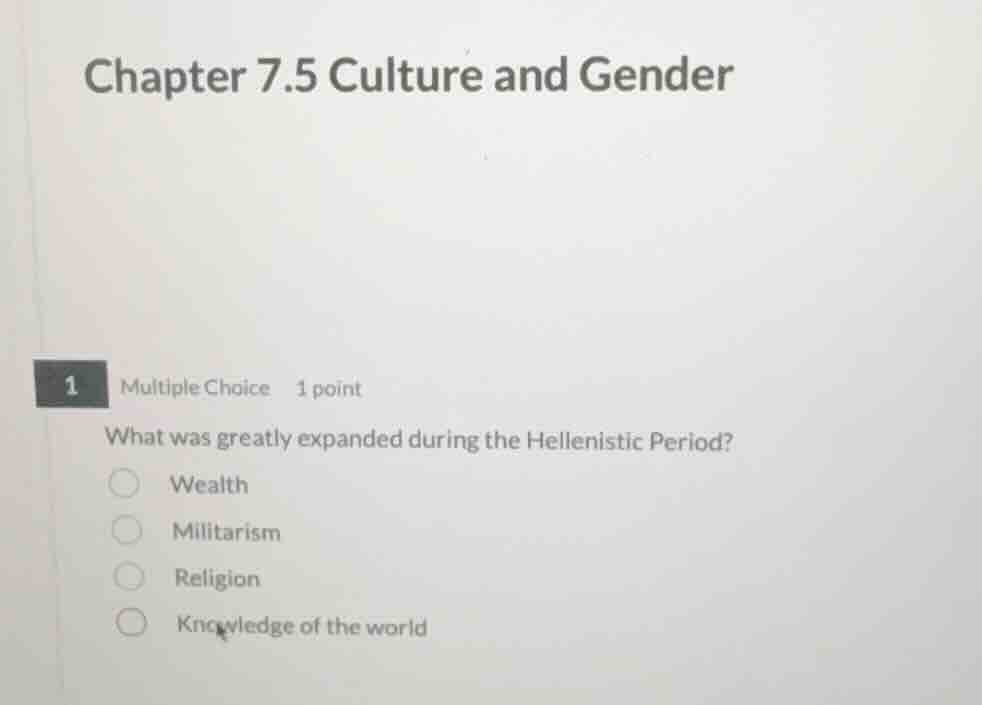 chapter 7.5 culture and gender 1 multiple choice 1 point what was great…