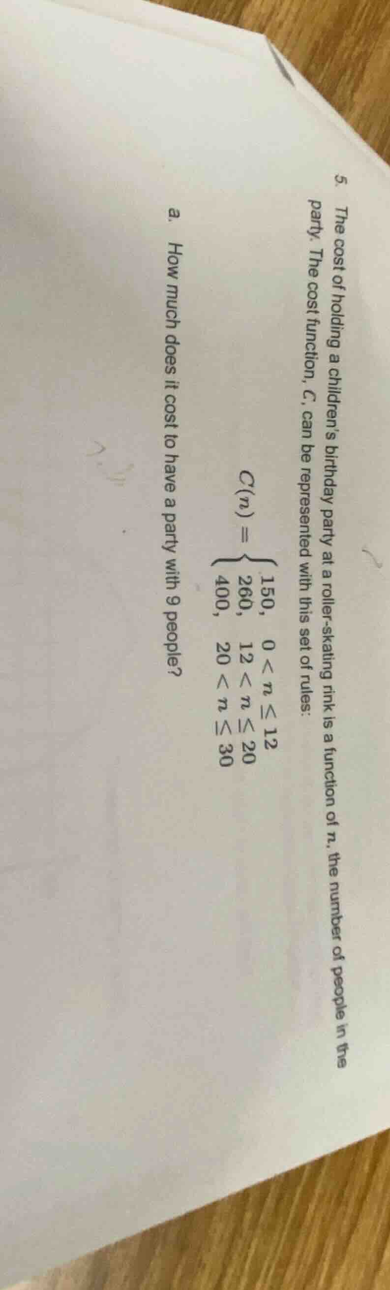 5. the cost of holding a childrens birthday party at a roller - skating…