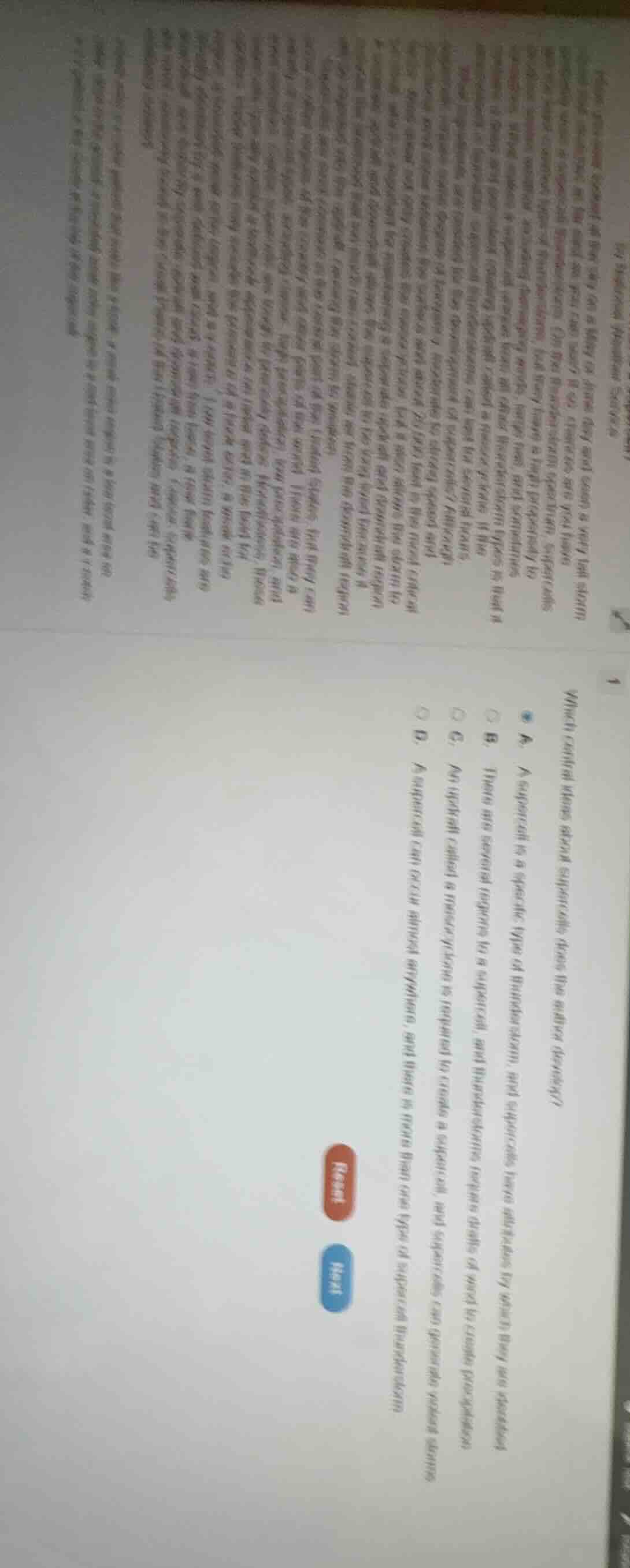 which central idea about supercells does the author develop? a. a super…