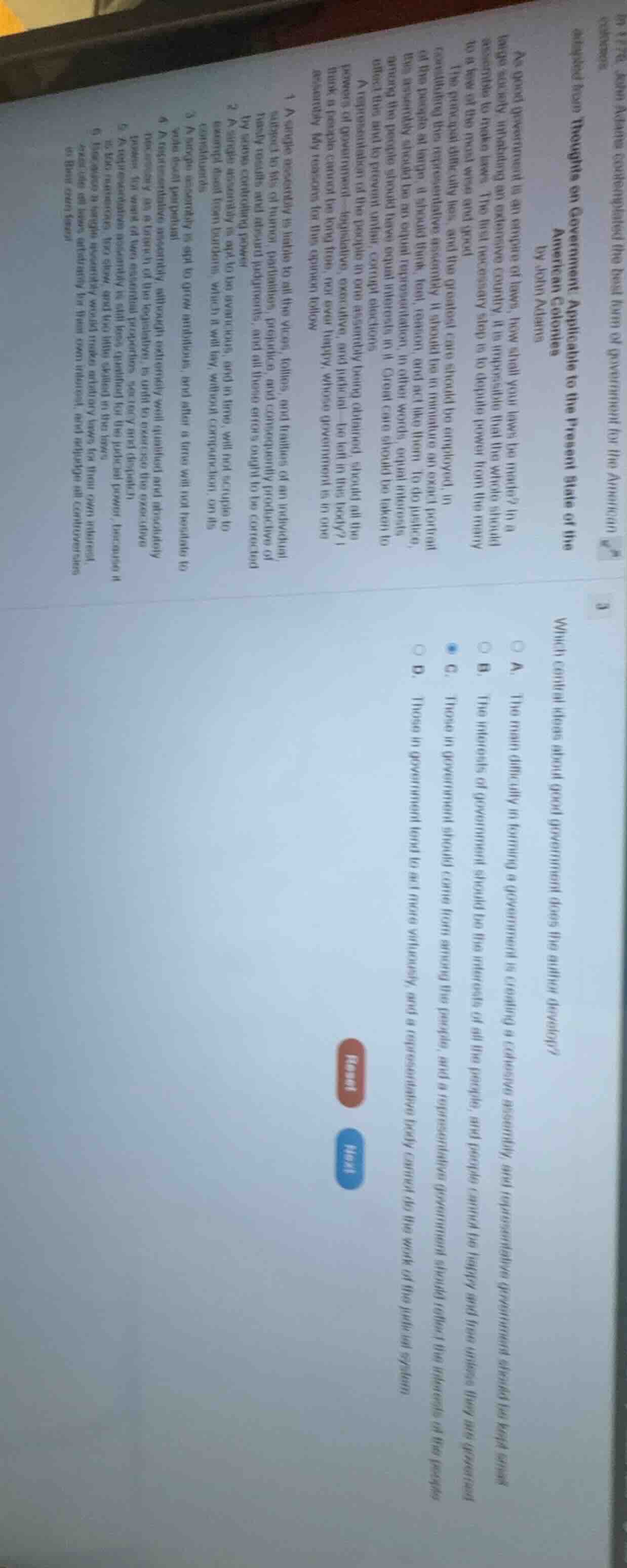 which central ideas about good government does the author develop? a. t…