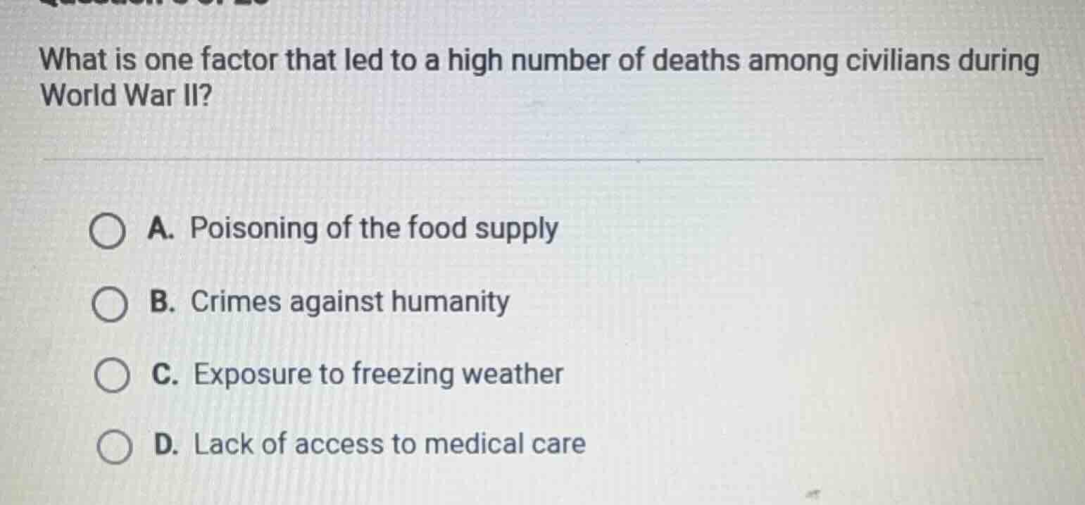 what is one factor that led to a high number of deaths among civilians …