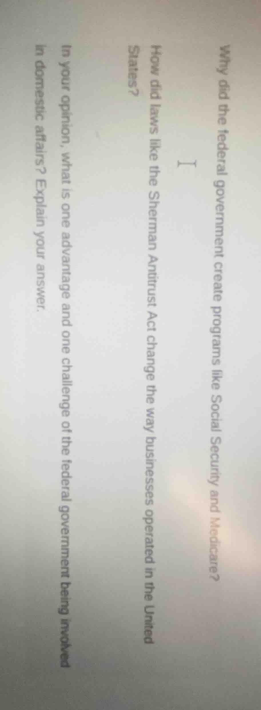 why did the federal government create programs like social security and…