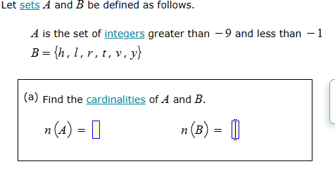 let sets a and b be defined as follows. a is the set of integers greate…