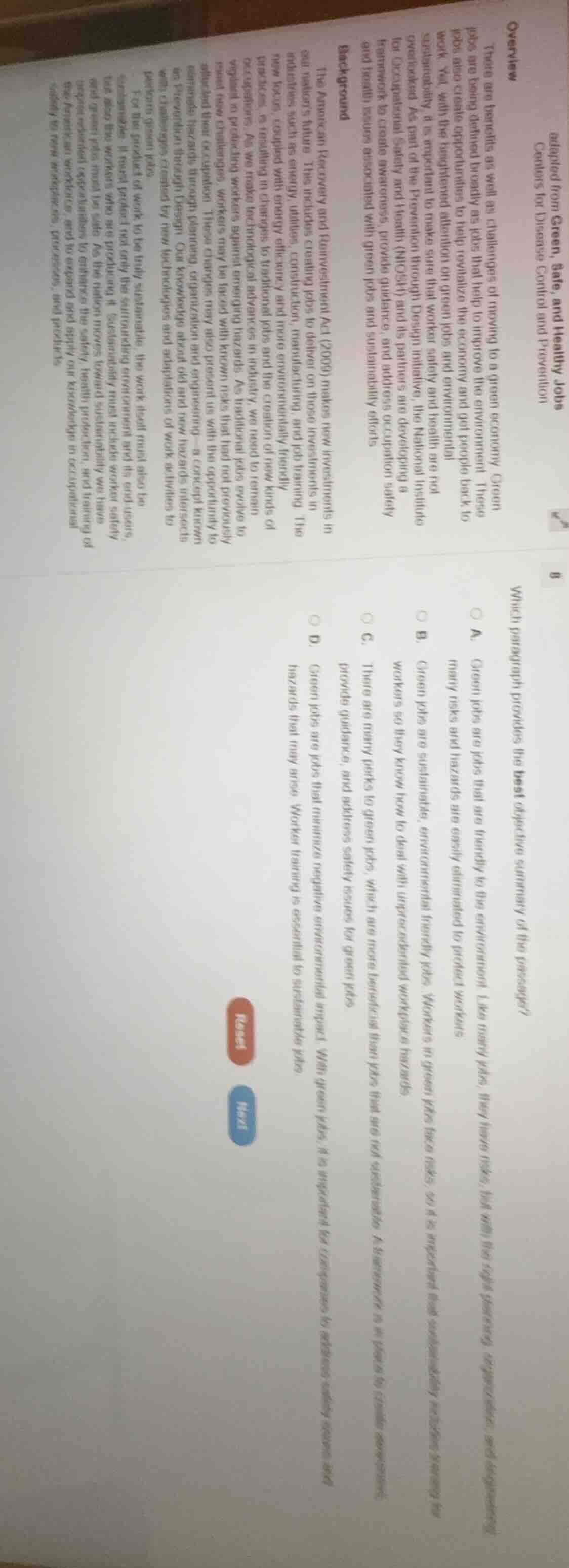 which paragraph provides the best objective summary of the passage? a. …