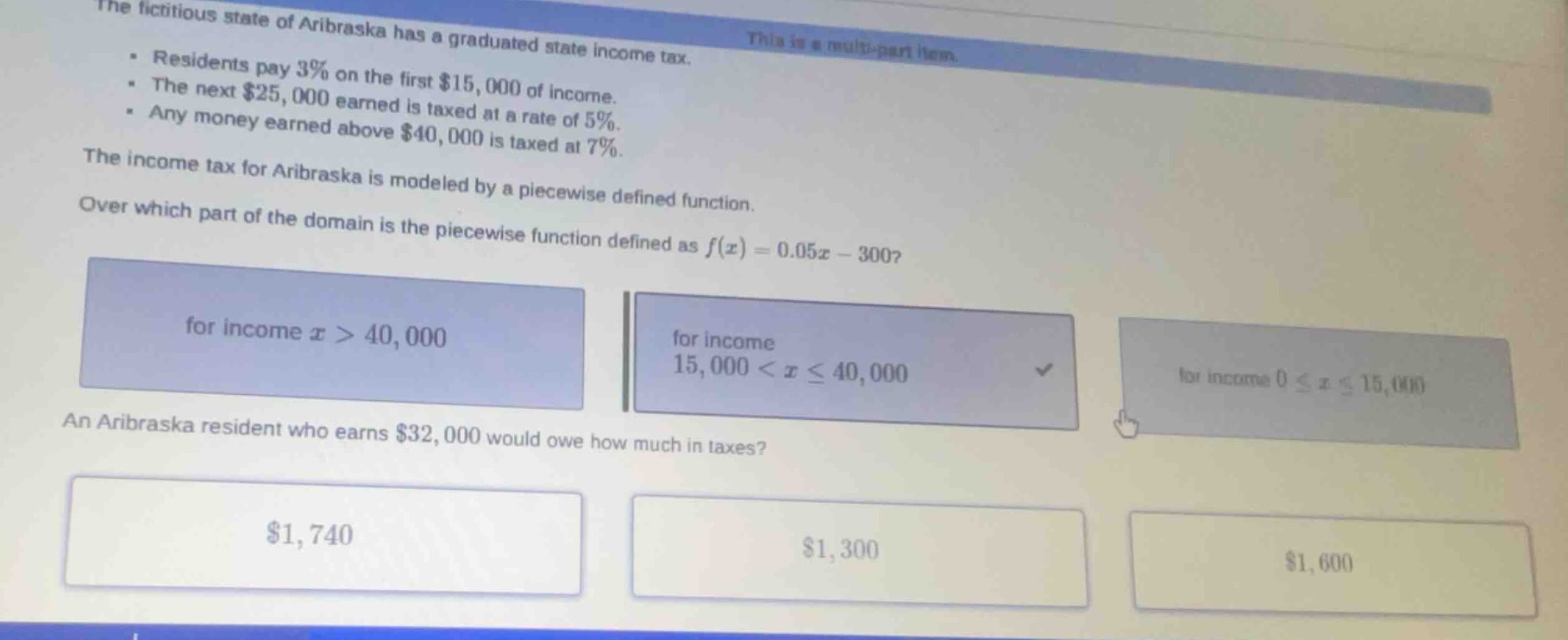 the fictitious state of aribraska has a graduated state income tax. - r…