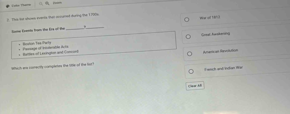 2. this list shows events that occurred during the 1700s. some events f…