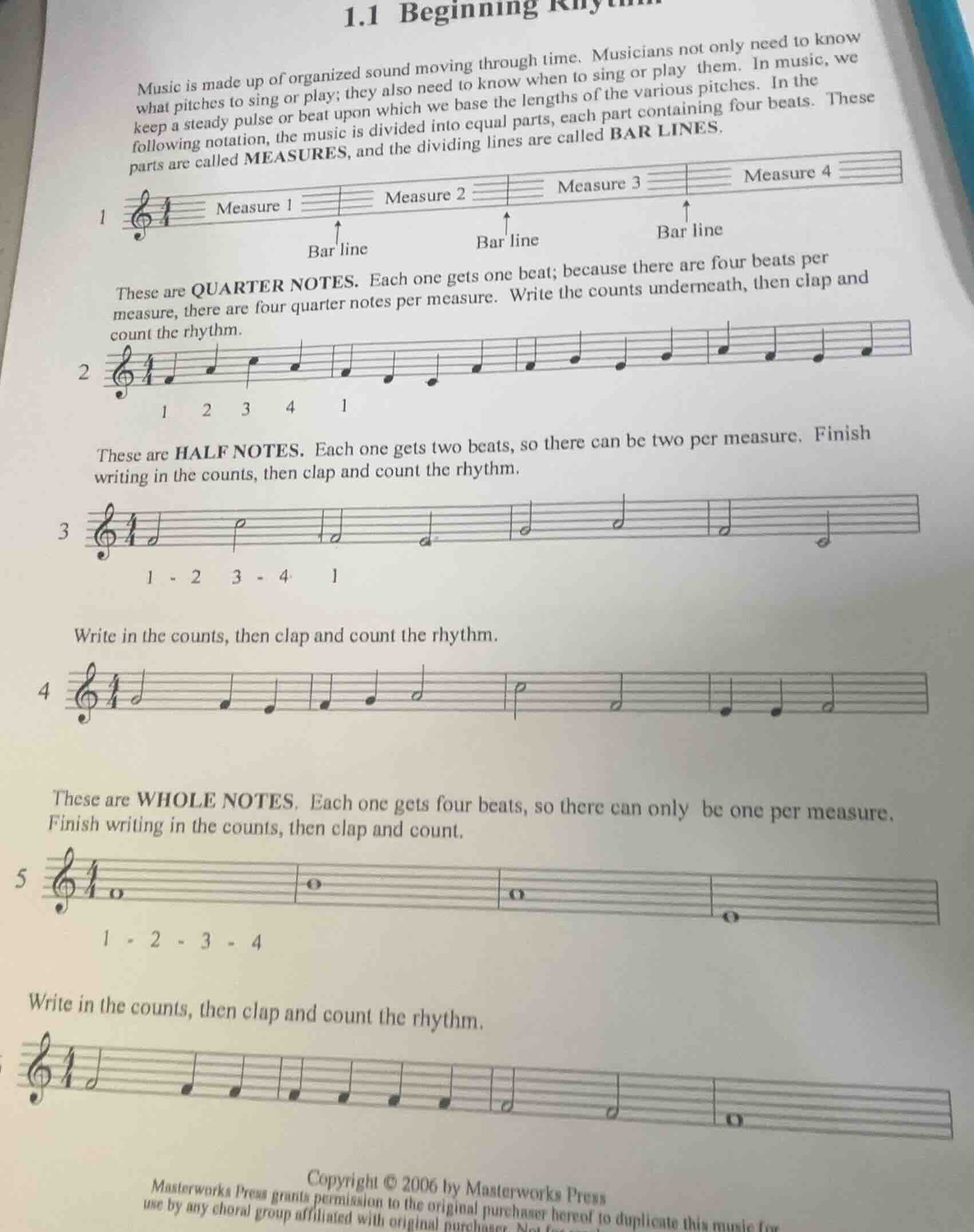 1.1 beginning rhythm music is made up of organized sound moving through…