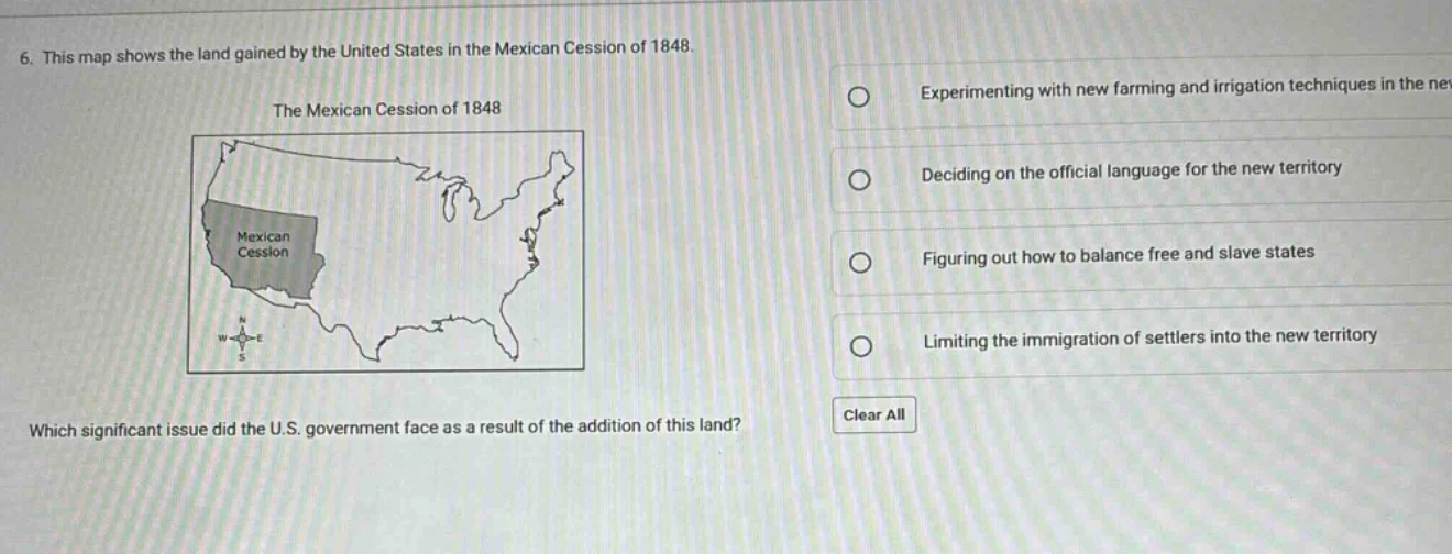 6. this map shows the land gained by the united states in the mexican c…