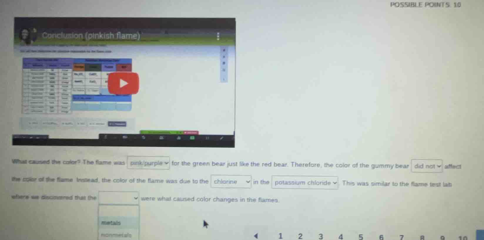 what caused the color? the flame was pink/purple for the green bear jus…