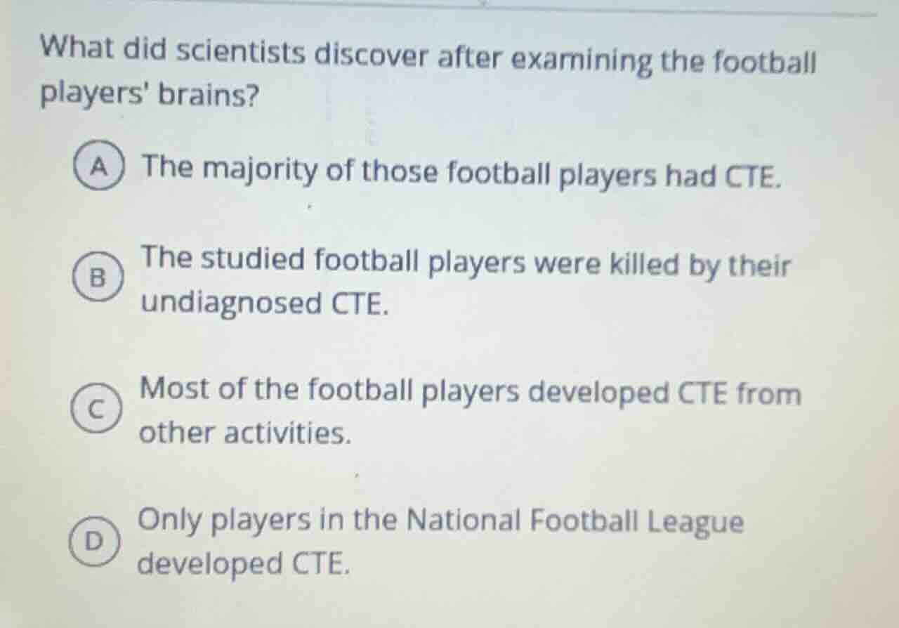 what did scientists discover after examining the football players brain…
