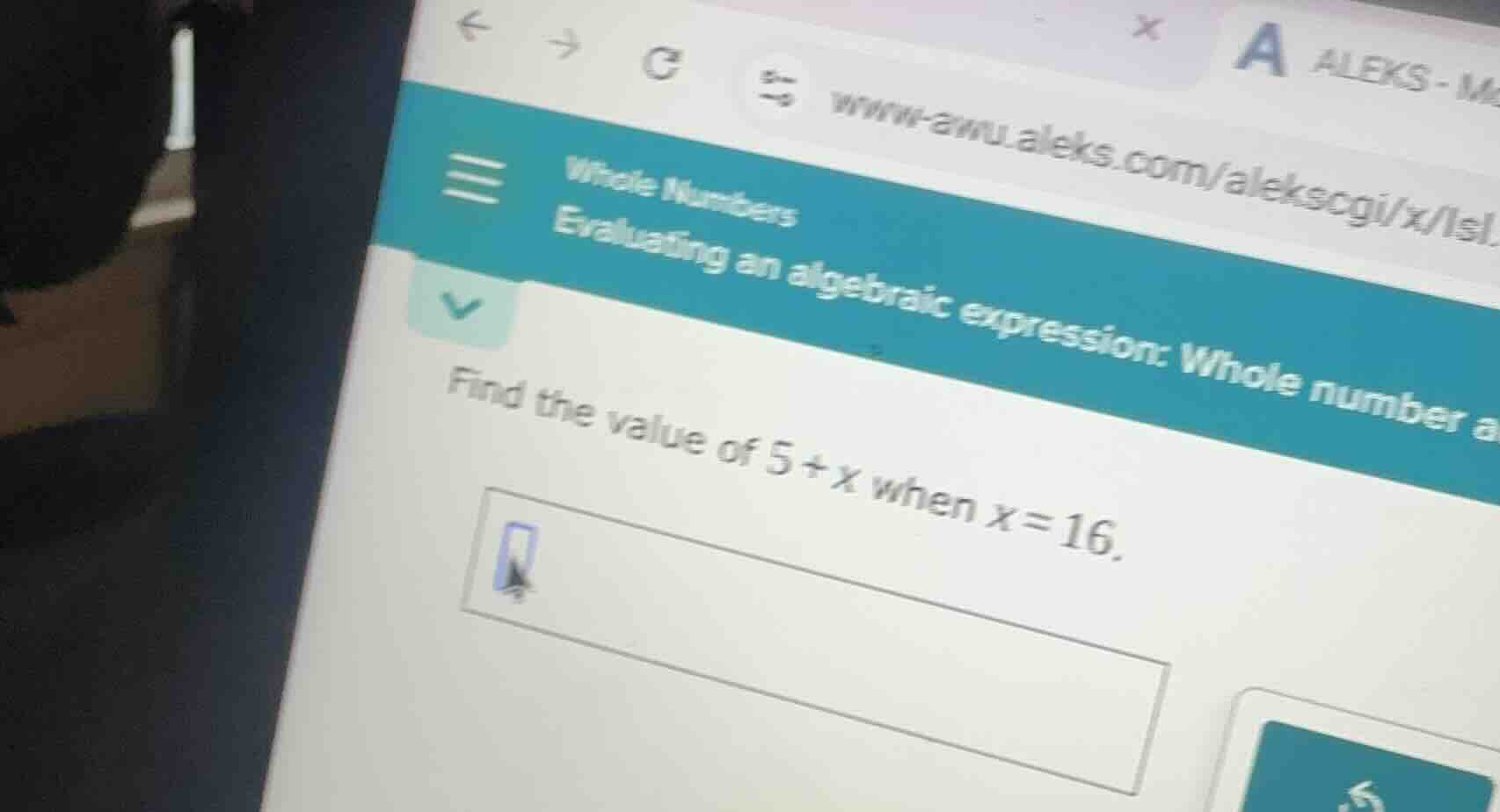 whole numbers evaluating an algebraic expression: whole number a find t…