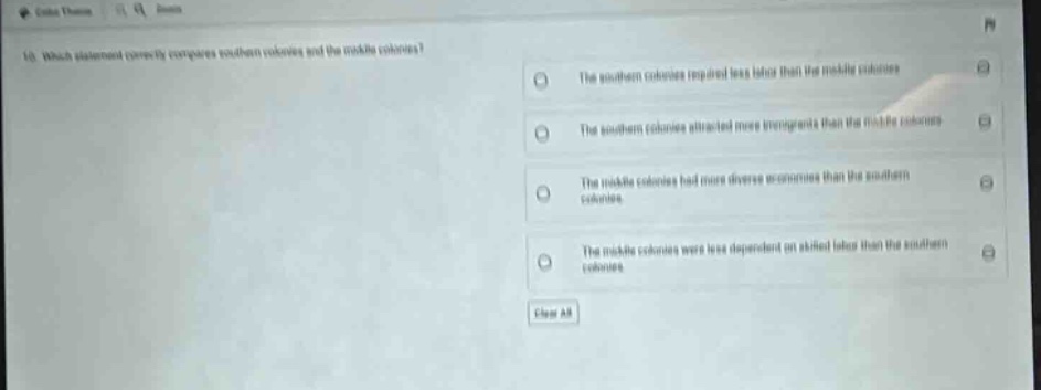 10. which statement correctly compares southern colonies and the middle…
