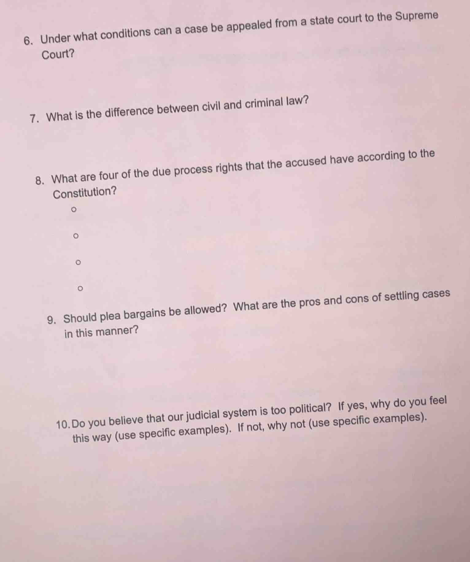 6. under what conditions can a case be appealed from a state court to t…