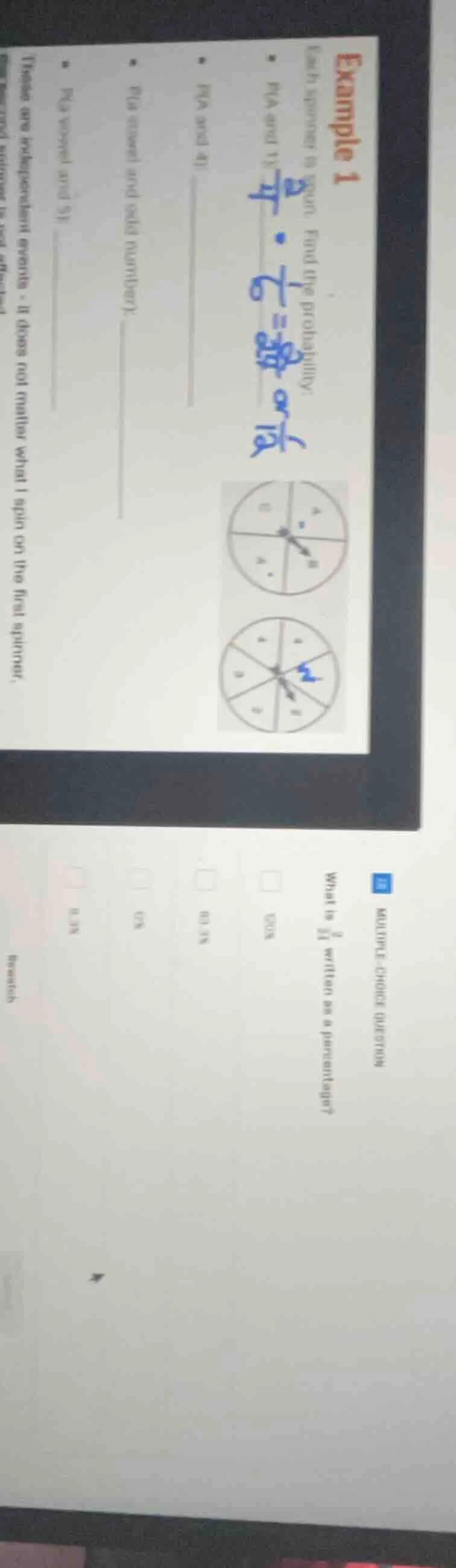 multiple - choice question what is \\(\\frac{1}{3}\\) written as a perc…