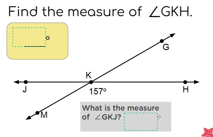 find the measure of $\\angle gkh$. what is the measure of $\\angle gkj$?