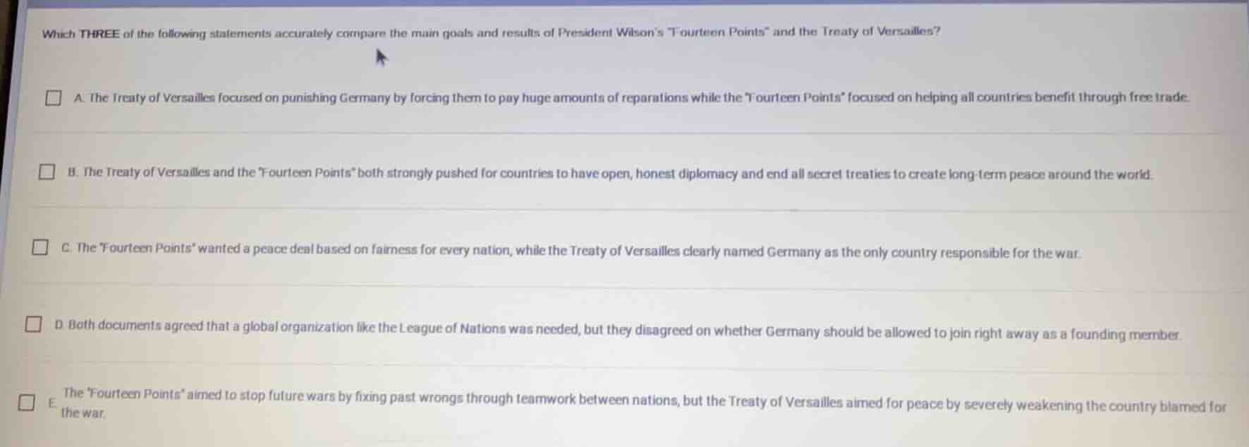 which three of the following statements accurately compare the main goa…