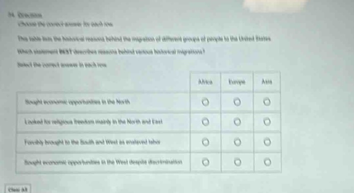 16. directions choose the correct answer for each row. the table lists …