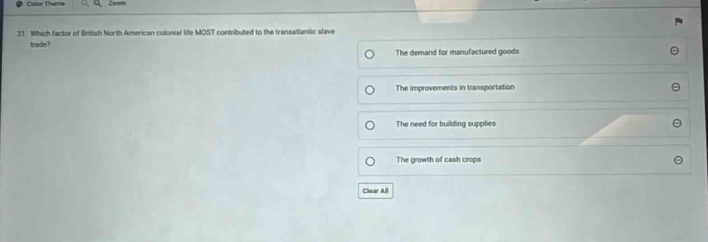 31. which factor of british north american colonial life most contribut…