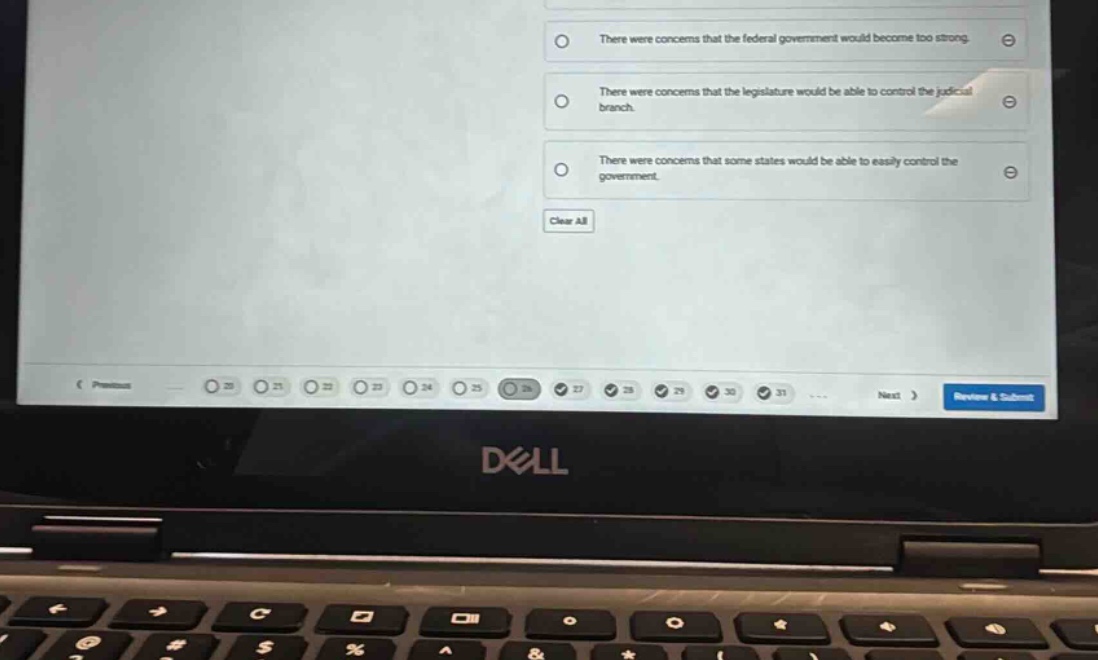 there were concerns that the federal government would become too strong…